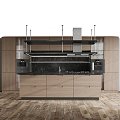 Modern Cabinet Kitchen Linear Island Modern 3d model