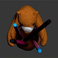 Brown Bear Shaped Pen Holder With Colorful Pens For Office Stationery Organization