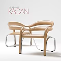 Elegant Beige Modern Chairs With Curved Armrests And Sleek Metal Legs