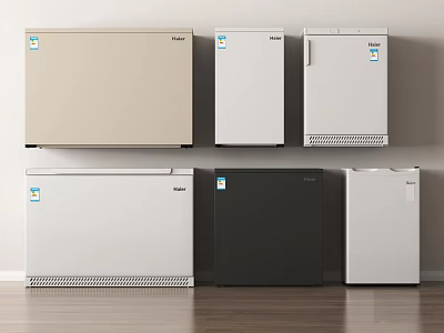 Various Models of Refrigerators and Freezers in Different Colors and Modern Design 3d model