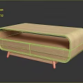 Modern Wooden Coffee Table With Simple Design And Storage Drawers