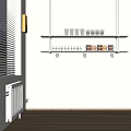 Modern Wall Mounted Cabinets With Glassware And Jars In Minimalist Style