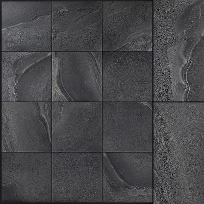 Dark Textured Wall Surface With Square Stone Tiles And Natural Patterns 3d model