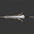 Elaborate Metallic Spear Design With Ornate Blade And Decorative Handle