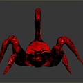 Red Black Multi Legged Fantasy Creature With Curved Tail And Unique Limb Structure 3D