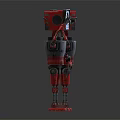Two Red and Gray Robots with Screen Head and Red Square Head Holding Wrenches