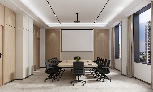 Modern Meeting Room Conference Table and Chair Office Chair 3d model