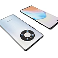 Huawei Mobile Phones Featuring Gradient Color Back Panel Front Screen And Circular Camera Module 3d model