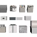 Modern Storage Box Stationery Storage Box 3d model