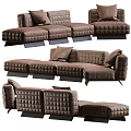 Modular Sectional Sofa with Tufted Design Comfortable Cushions and Modern Living Room Style