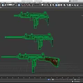 Different Types of Guns Featuring Various Barrel Designs Wooden Stock and Modern Models