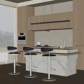 Modern Bar Chair Combination Bar Counter 3d model