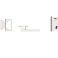 Light Colored Sliding Door With White Frame And Smooth Surface In Minimalist Design