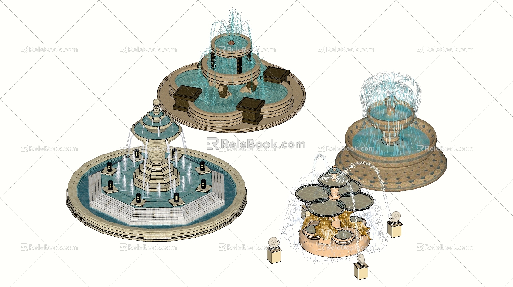 European Style Fountain Classical Outdoor Fountain model