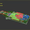 Traditional Ancient Chinese Architecture With Red Green Roofs Courtyard And Multiple Buildings