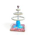 Multi Tiered Ring Decorative Structure With Blue Base Colorful Bottom And Top Ball