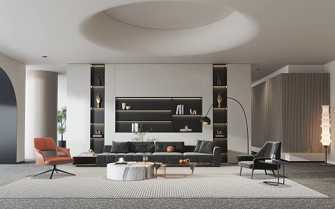 modern living room 3d model