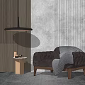 Modern Single Sofa Casual Single Sofa Side Table Combination 3d model