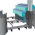 Industrial Processing Equipment Facility With Storage Tanks Pipelines And Blue Structures