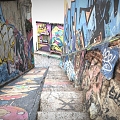 Graffiti Street Street Graffiti Stairs Stairs Steps Graffiti Slideway Graffiti 3d model