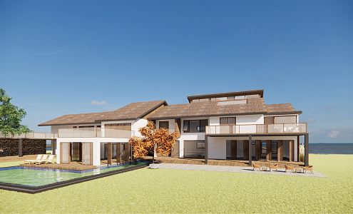 New Chinese Style Folk House Rural Folk House 3d model