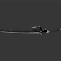 Modern Tactical Sword Weapon With Black Metallic Blade And Decorative Handle Design