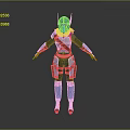 Armored Character With Blue Red Helmet Detailed Armor And Standing Pose