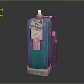 Vintage Blue Gasoline Pump With NO BENZIN Sign Fuel Hose And Dial