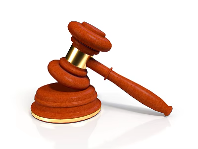 Classic Wooden Gavel Household Essential With Golden Accent And Stable Base Design 3d model