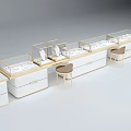 Modern Display Shelves With White Body Glass Showcase Storage Drawers And Side Chairs