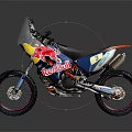 Red Bull Off Road Motorcycle With Blue Red Yellow Body And Off Road Tires