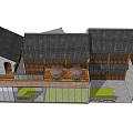 Traditional Boutique Guesthouse With Wooden Structure Black Tile Roof And Terrace Seating