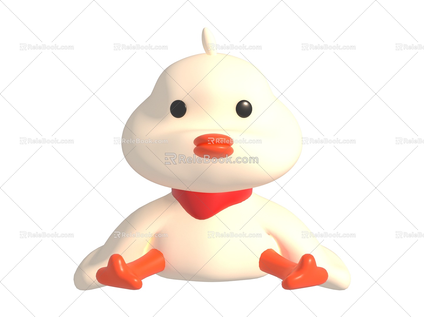 Big White Goose Goose Q Edition Goose 3d model