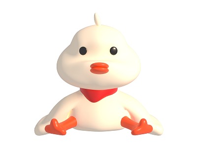 Big White Goose Q Edition Goose 3d model