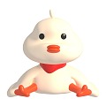 Big White Goose Goose Q Edition Goose 3d model