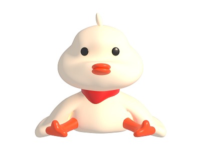 Big White Goose Q Edition Goose 3d model