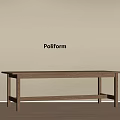 Quiet Dining Table Long Dining Table Rectangular Dining Table Log Dining Table 3d model