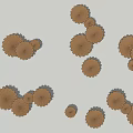 Creative Wall Decor With Brown Floral Shaped Elements Arranged In Clusters 3d model