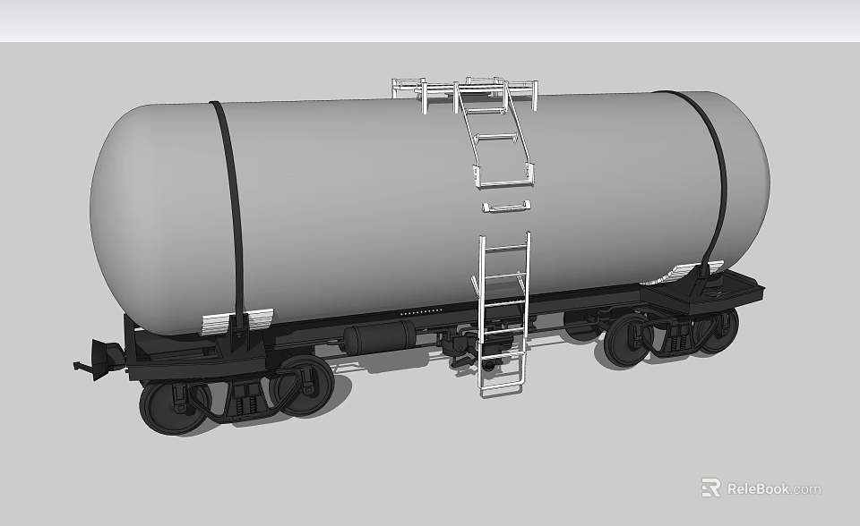 Industrial Oil Tank Truck With Cylindrical Tank Ladder And Metal Wheels 3d model 