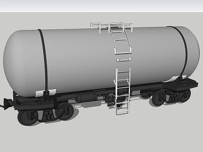 Industrial Oil Tank Truck With Cylindrical Tank Ladder And Metal Wheels 3d model