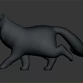Realistic Blue Cat 3D Character Model in Dynamic Running Pose 3d model