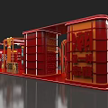 Red Playground Building With Fun Facilities And Architectural Design Elements 3d model