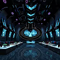 Modern KTV Interior Design With Colorful Lighting Comfortable Seats And Large Screens