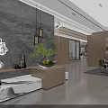 Modern Public Office Space Interior With Open Layout Bookshelves Desks And Art Decor