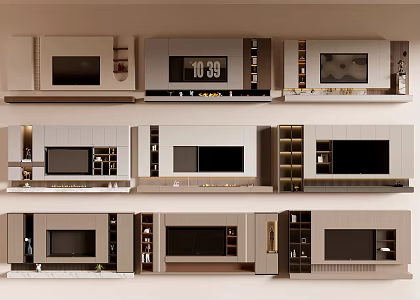 TV background wall 3d model