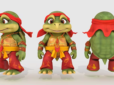 Turtles Ninja Turtles Crocodile Turtles Cute Turtles Cartoon Turtles Sea Life Amphibians Blindfold Stone Turtles Water Fish Monsters Sea Beasts 3d model