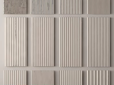 Modern Wall Paneling Designs With Various Vertical Slats And Textured Patterns 3d model