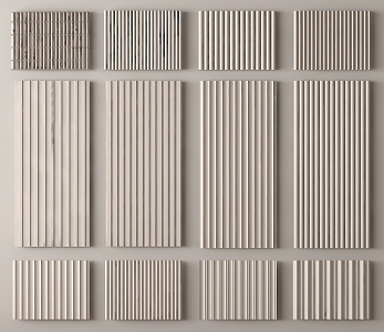 Modern Wall Panel Great Wall Panel Grille Panel Wall Panel Wood veneer Line Background Wall Wave Board 3d model