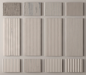 Modern Wall Panel Great Wall Panel Grille Panel Wall Panel Wood veneer Line Background Wall Wave Board 3d model