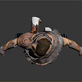 Game And Movie Character Male Warrior With Leather Armor Detailed Costume And Dynamic Stance